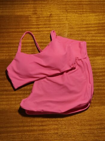 Imagem de Conjunto Short e Top com Bojo de cor Rosa Requinte BJFRM01 - Tamanho M